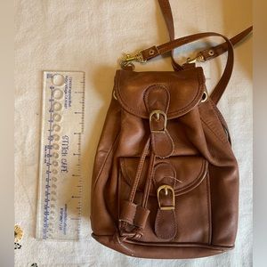 Vintage 90’s brown leather mini pack pack